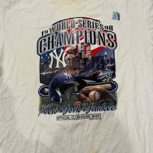 VNTG New York Yankees 1998 World Series Champions Starter T-Shirt Men’s XL White - Picture 4 of 12